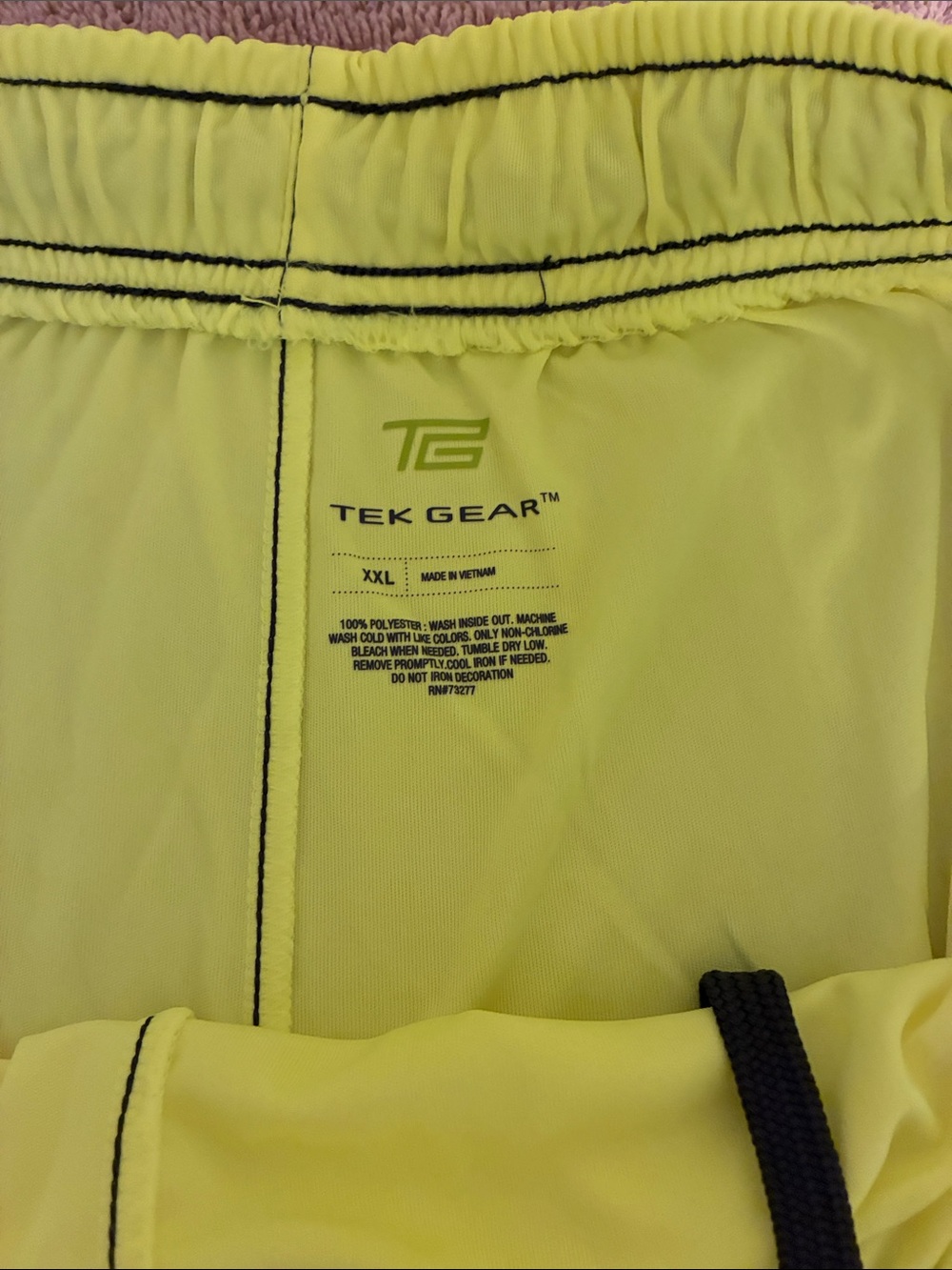 Men's Tek Gear XXL Neon Yellow Athletic Training Shorts - Picture 2 of 4